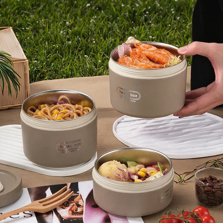 لانچ باکس و ظرف غذا سه عددی وارداتی کیف دار BENTO BOX بدون نشتی