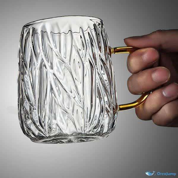 لیوان پیرکس دسته طلایی وارداتی تک جعبه