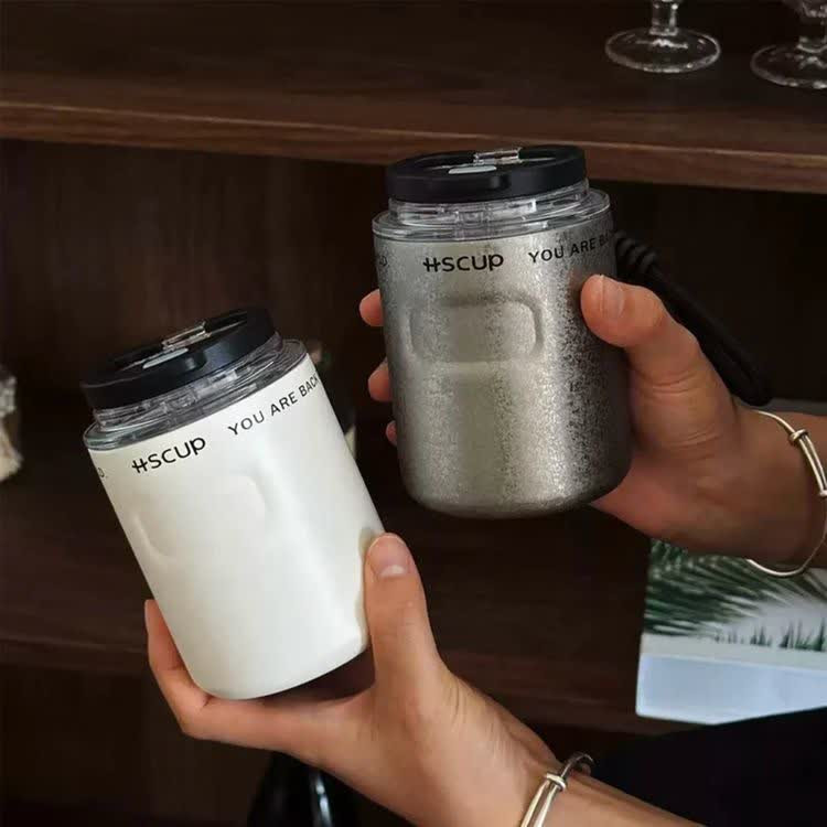 مینی تراول ماگ درب شفاف HSCUP سفید