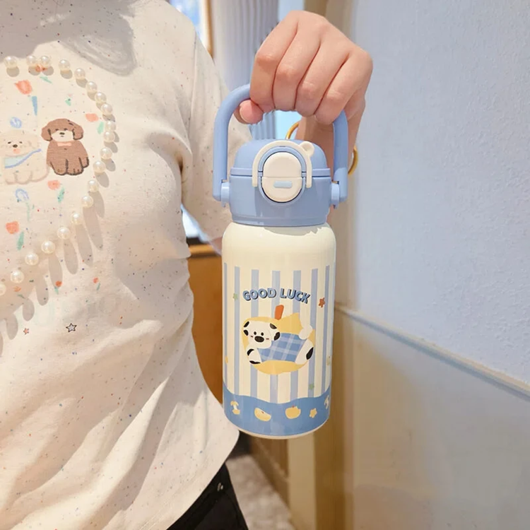قمقمه استیل ۵۰۰ میل دو حالته نی دار فانتزی کودک