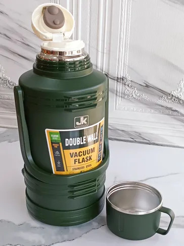 فلاسک استیل وکیوم 2.5 لیتری jk اصل برای سفر و طبیعتگردی سبز