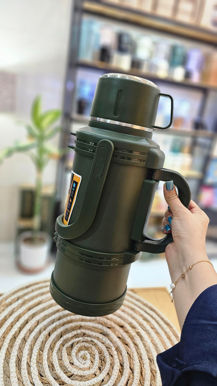 فلاسک استیل وکیوم 2.5 لیتری jk اصل برای سفر و طبیعتگردی سبز