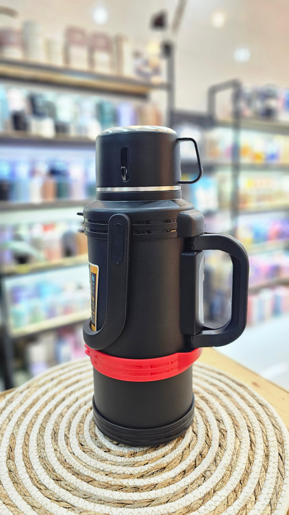 فلاسک استیل وکیوم 2.5 لیتری jk اصل برای سفر و طبیعتگردی مشکی