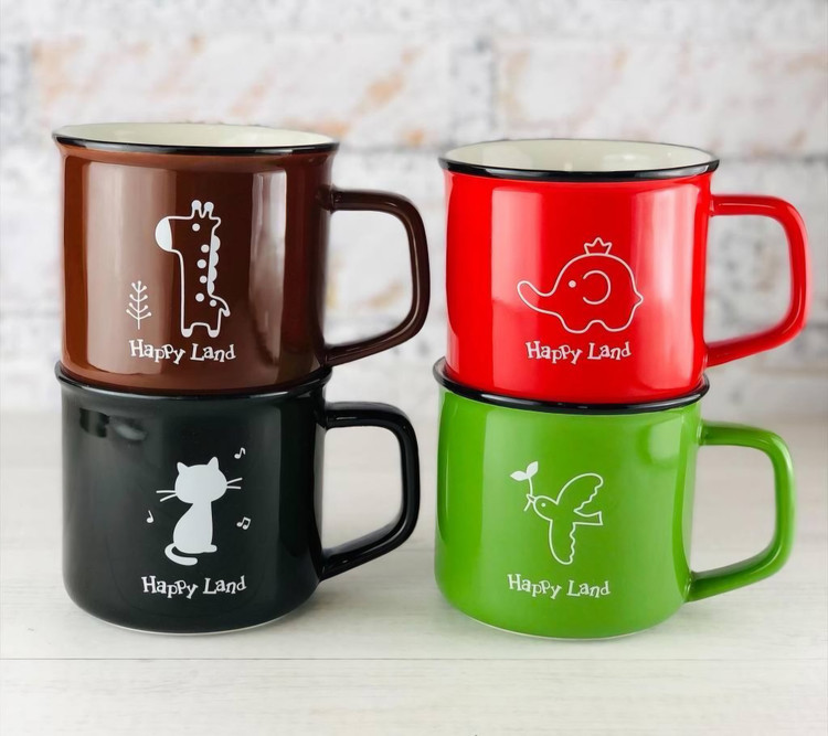 ماگ سرامیکی دسته دار درجه یک برند happy land