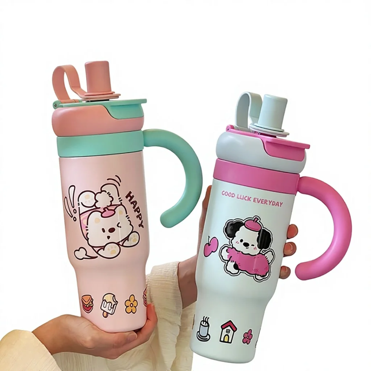 تراول ماگ تامبلر فانتزی استیل HAPPY DRINK