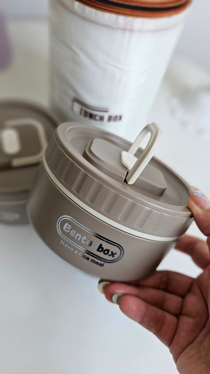 لانچ باکس سه تایی کیف دار بدون نشتی BENTO BOX