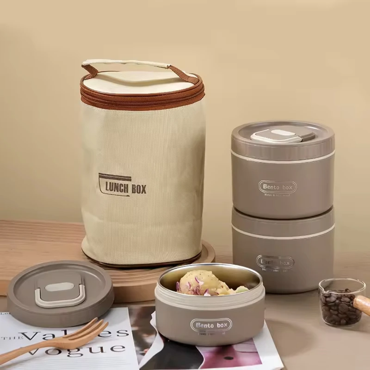 لانچ باکس سه تایی کیف دار بدون نشتی BENTO BOX