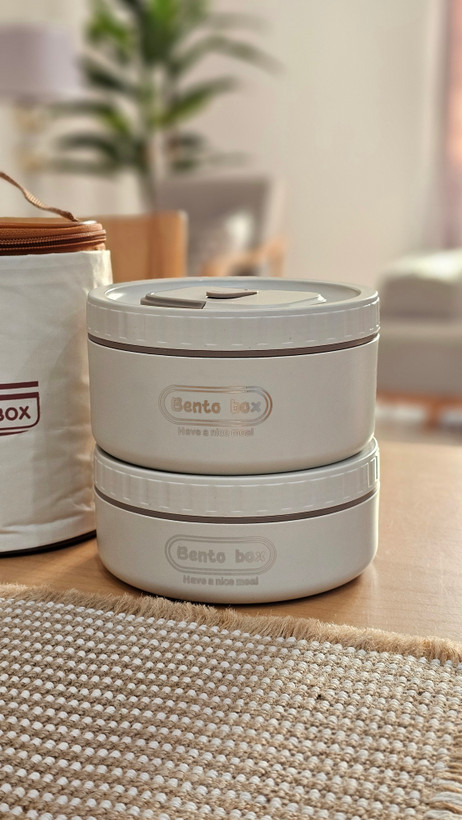 لانچ باکس و ظرف غذا دوتایی کیف دار سایز بزرگ BENTOBOX